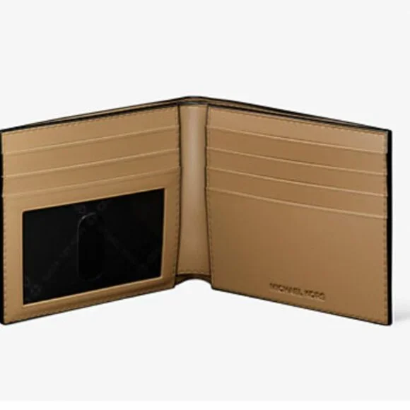 NWT Michael Kors Cooper Men Ombré Signature Logo Billfold Card ID Wallet - Husk - Picture 6 of 12